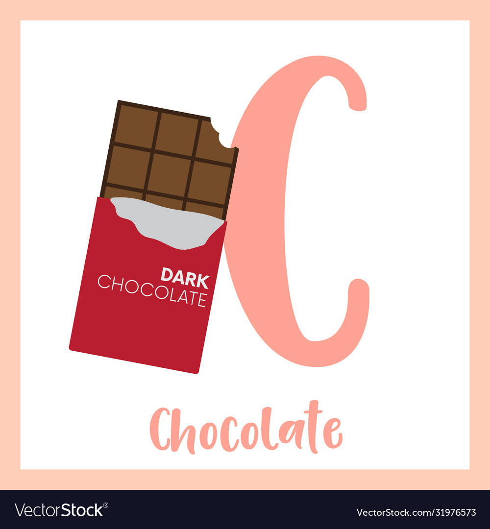 Letter c vocabulary chocolate Royalty Free Vector Image