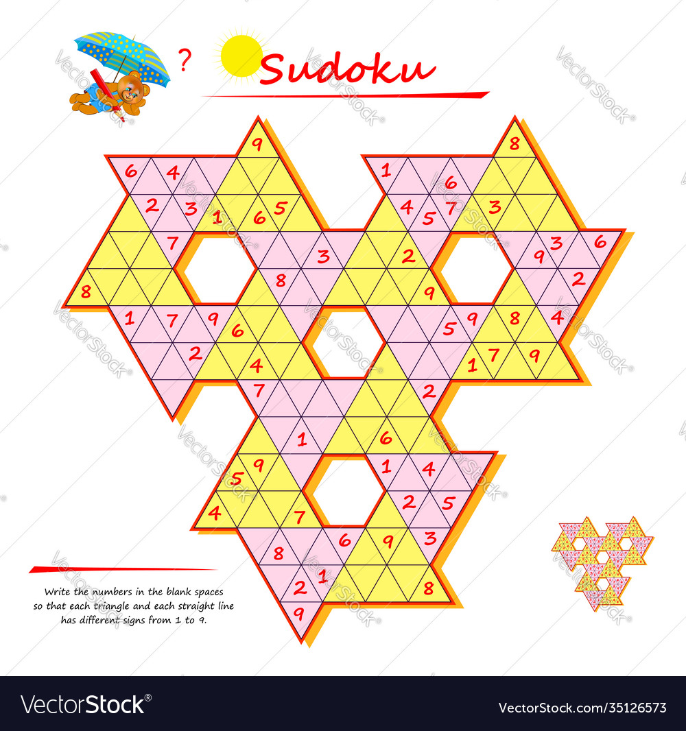 Logic sudoku puzzle game for smartest write vector image Logic sudoku puzzle game for smartest write
