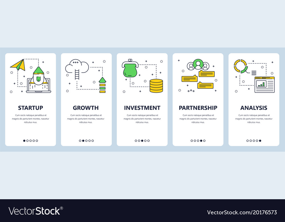 Modern thin line startup vertical web