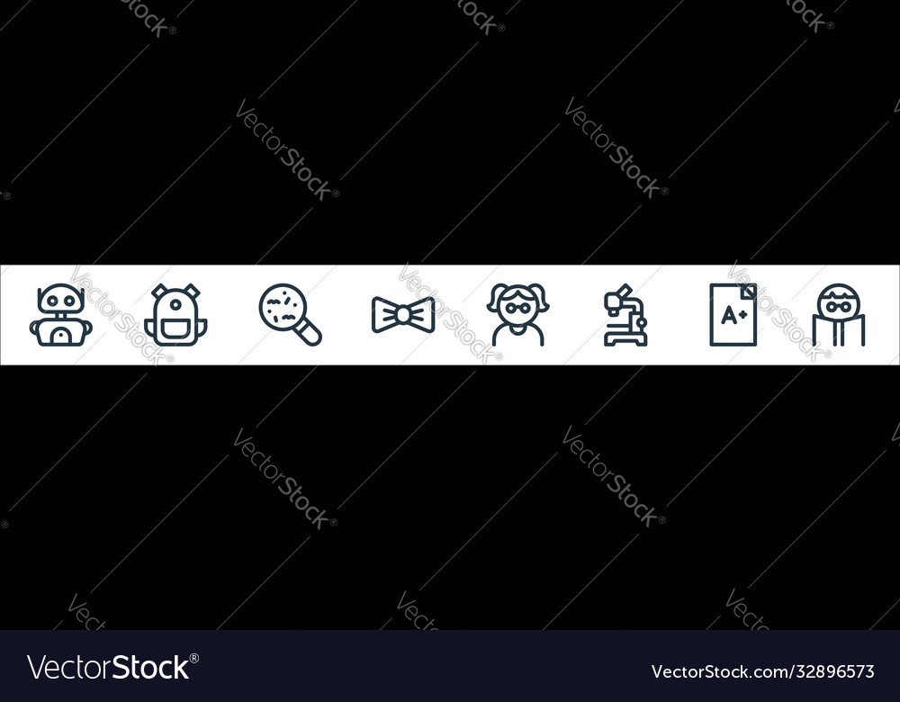 Nerd line icons linear set quality Vector Image Nerd line icons linear set quality