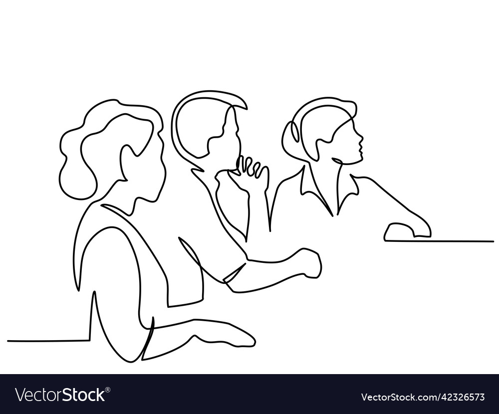 Office workers listen to the report Royalty Free Vector