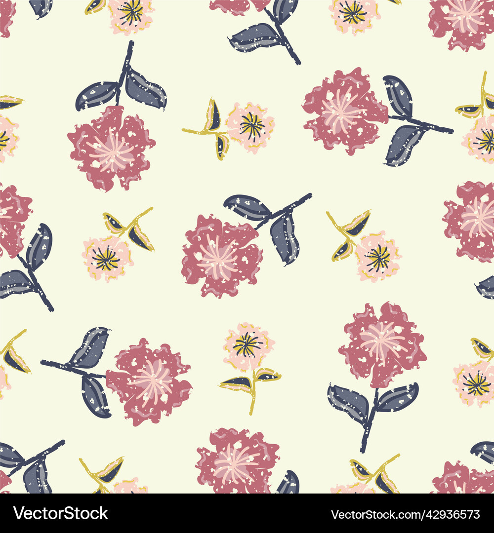 Peony flower seamless pattern background Vector Image