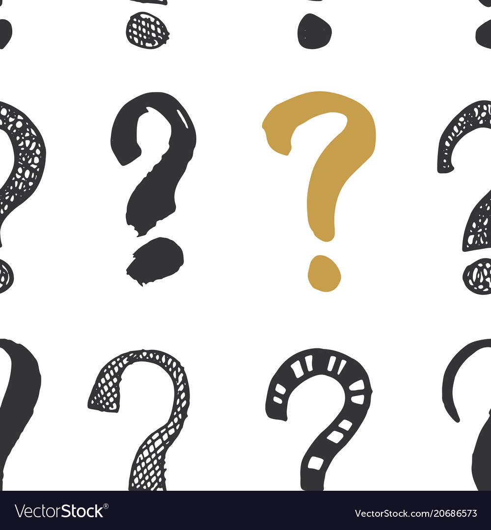 Questions marks seamless pattern hand drawn