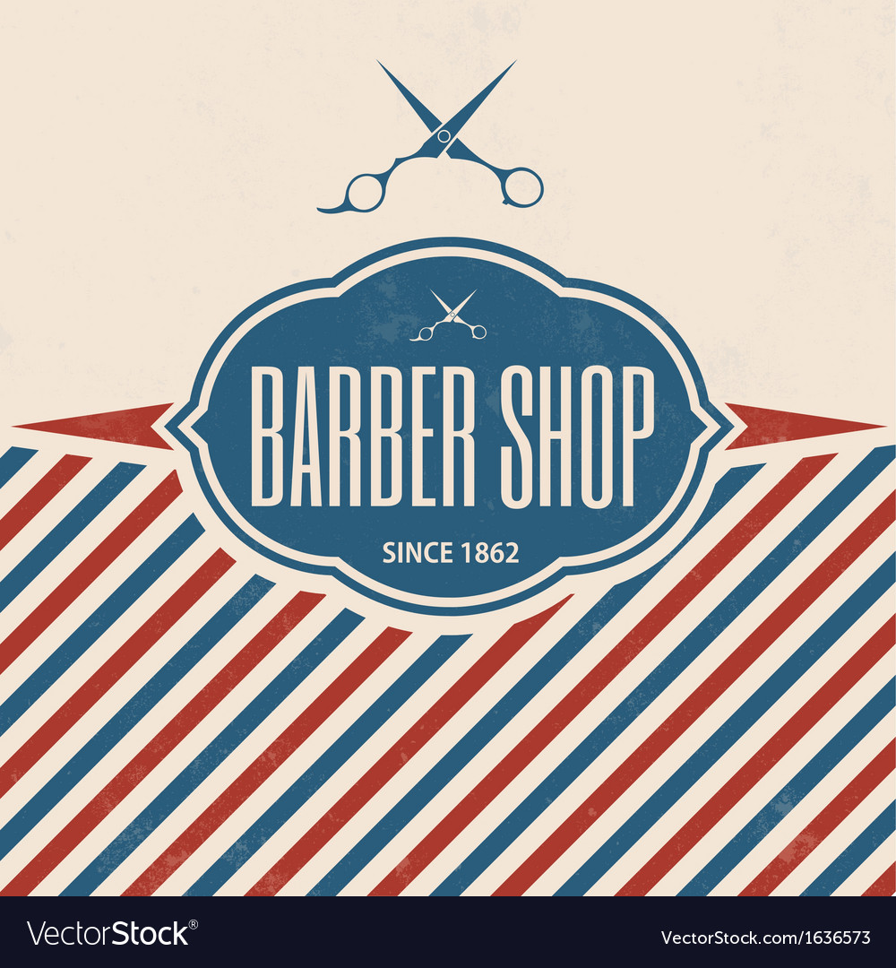 Retro barber shop vintage template Royalty Free Vector Image