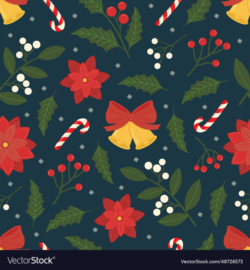 Seamless pattern of new year elements vector image Seamless pattern of new year elements