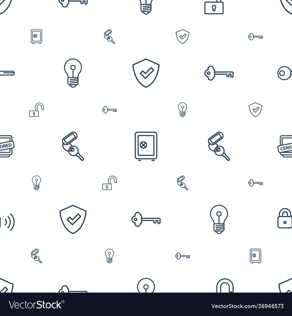 Secure icons pattern seamless white background