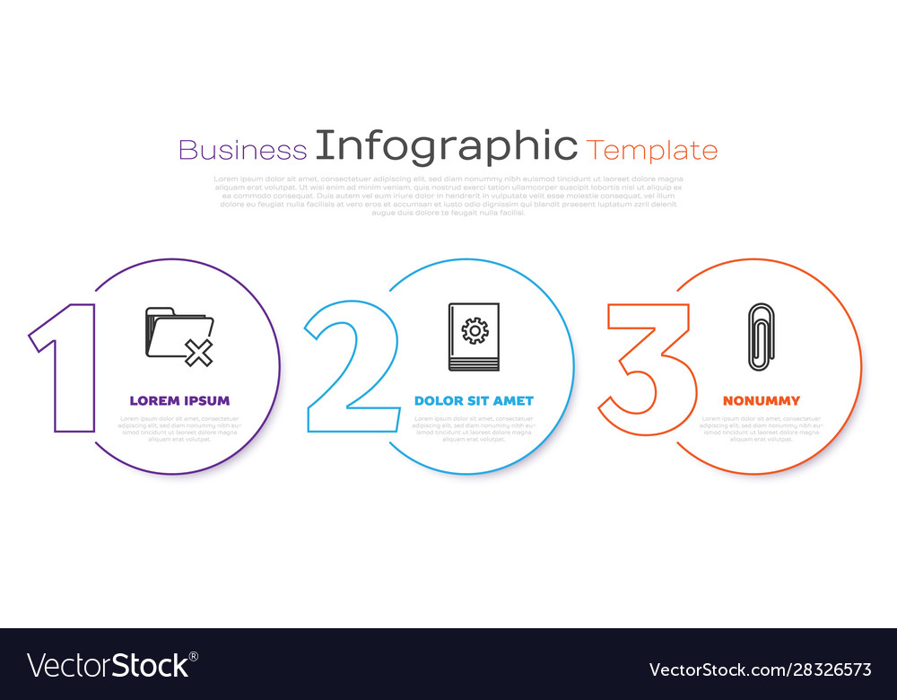 Set line delete folder user manual and paper clip Vector Image Set line delete folder user manual and paper clip