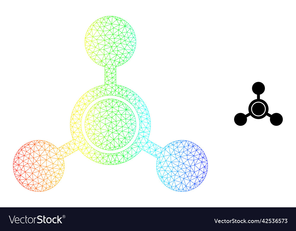 Spectral net gradient methane molecule icon Vector Image Spectral net gradient methane molecule icon