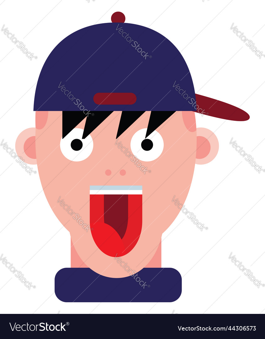 Surprised boy with hat on a white background