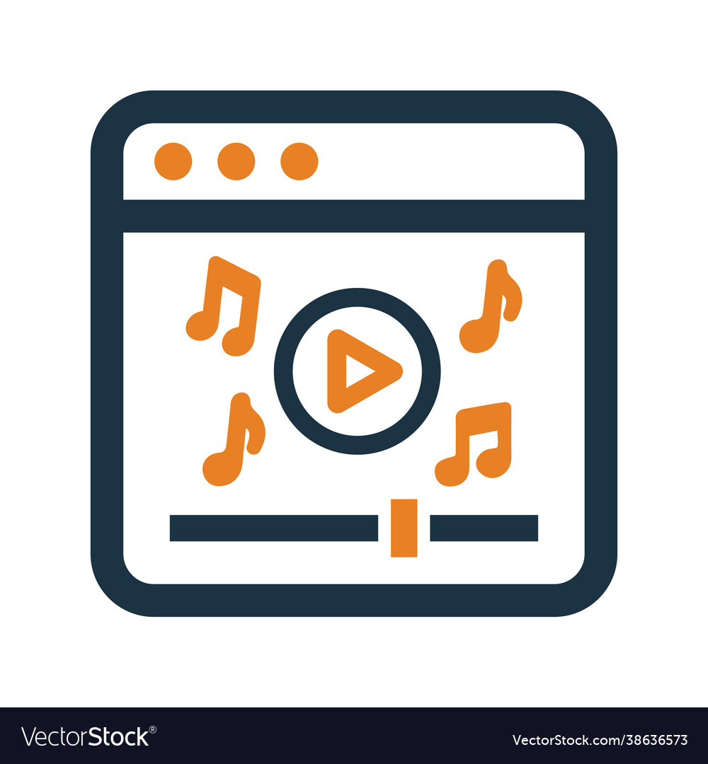 Video music tutorial icon simple color