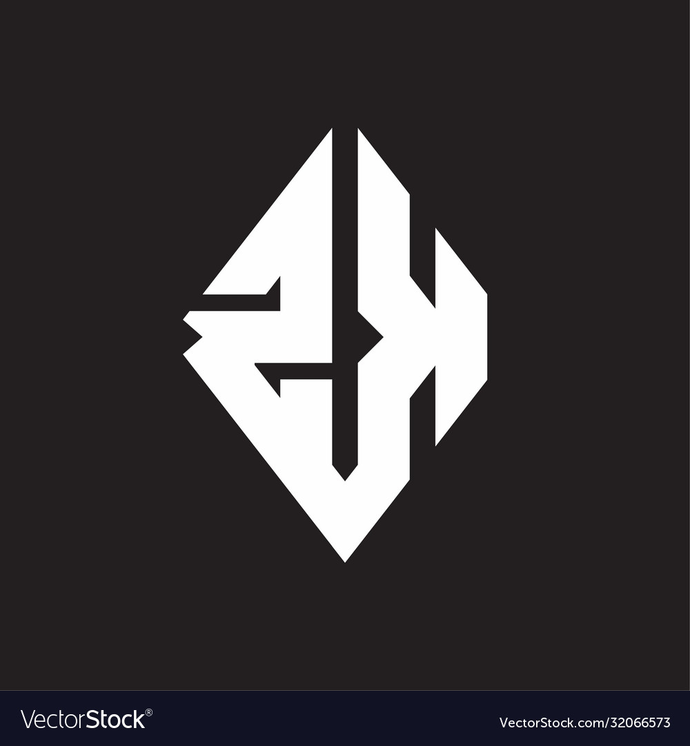 Zk logo monogram with sharp square design template