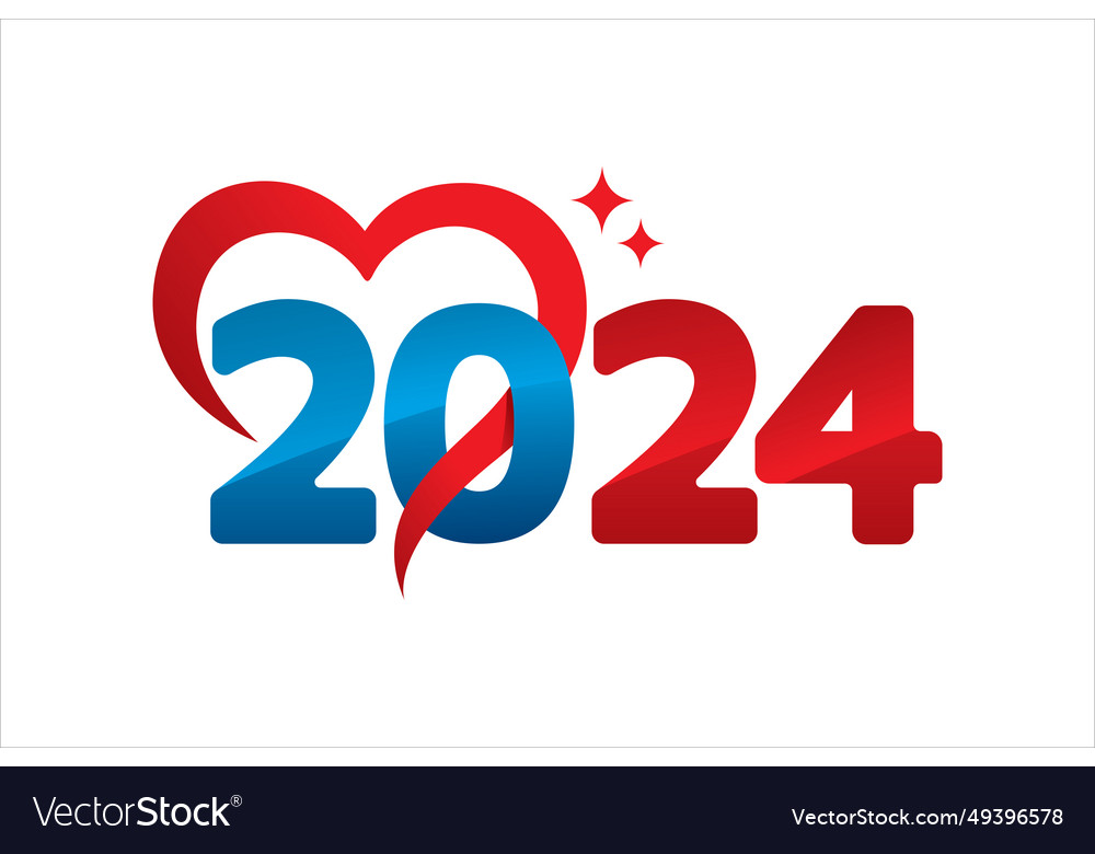 2024 happy new year number design template Vector Image