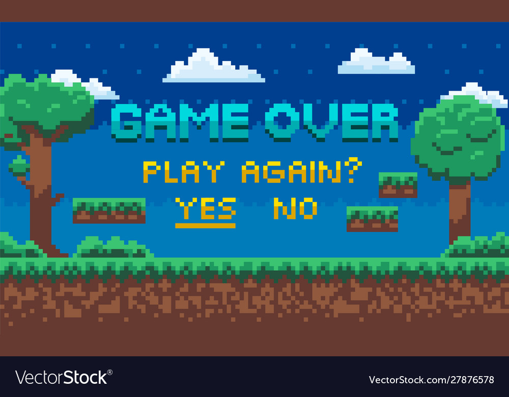 8-bit Game Over Screen