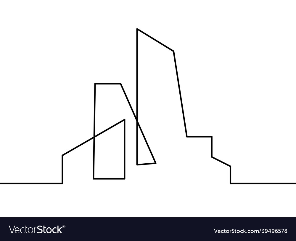 Abstract architecture as continuous lines drawing Vector Image Abstract architecture as continuous lines drawing