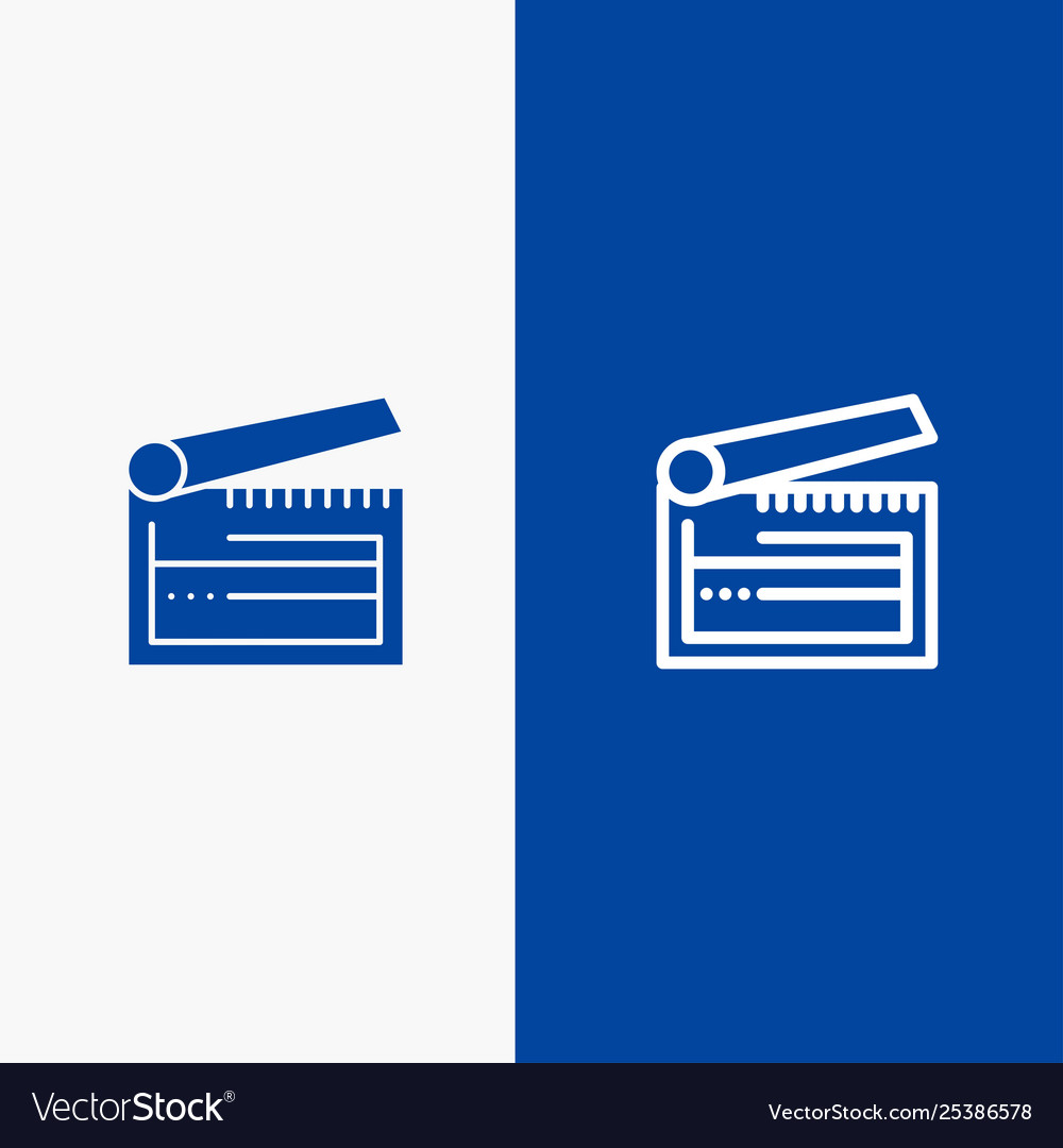 Action board clapboard clapper clapperboard line vector image Action board clapboard clapper clapperboard line