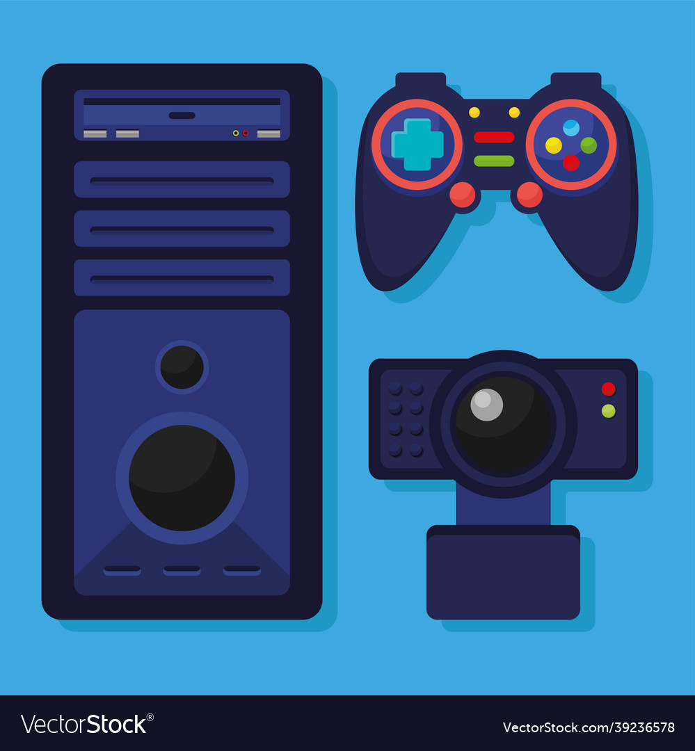 Computer case with video game icons