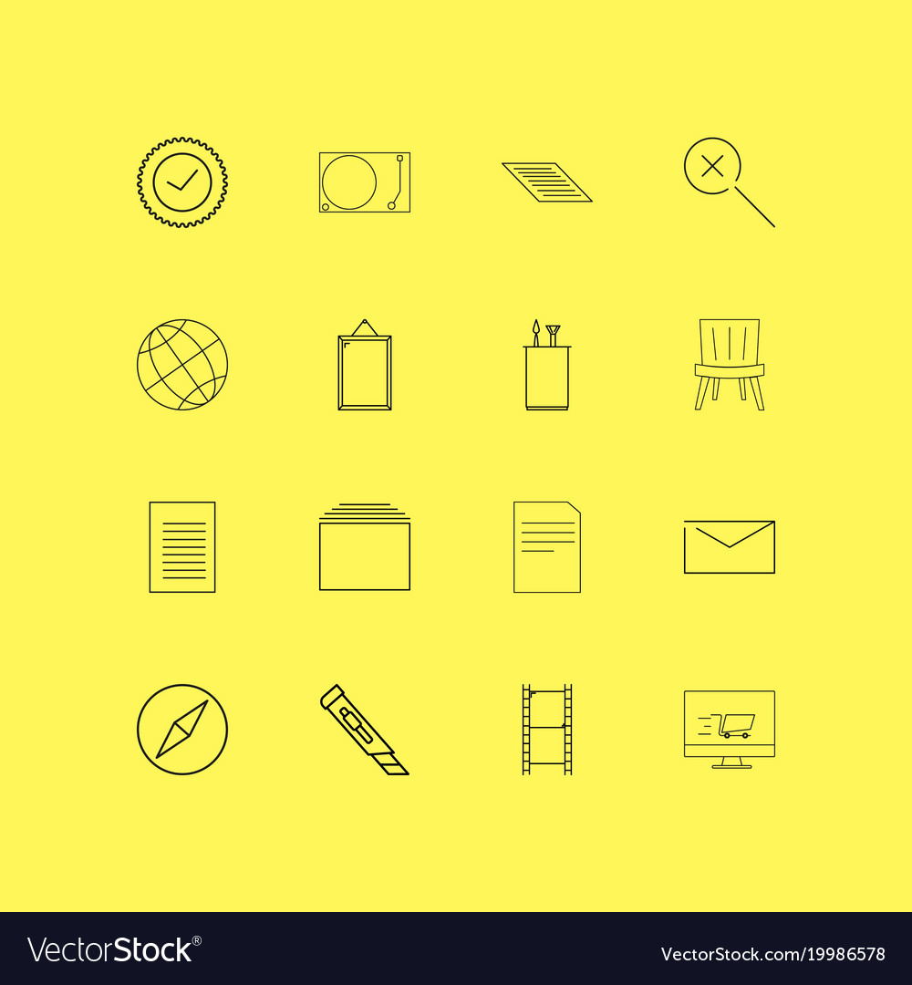 Design elements linear icon set simple outline