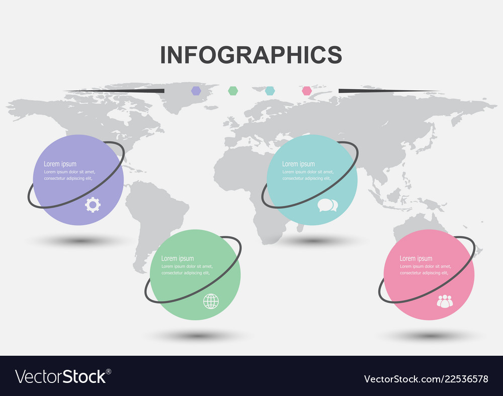 Infographic design template with circles Vector Image