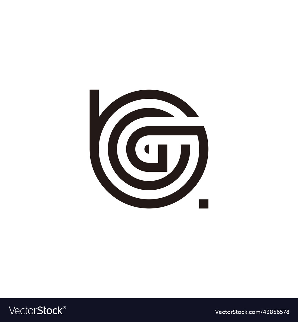 Letter b and g double geometric symbol simple logo