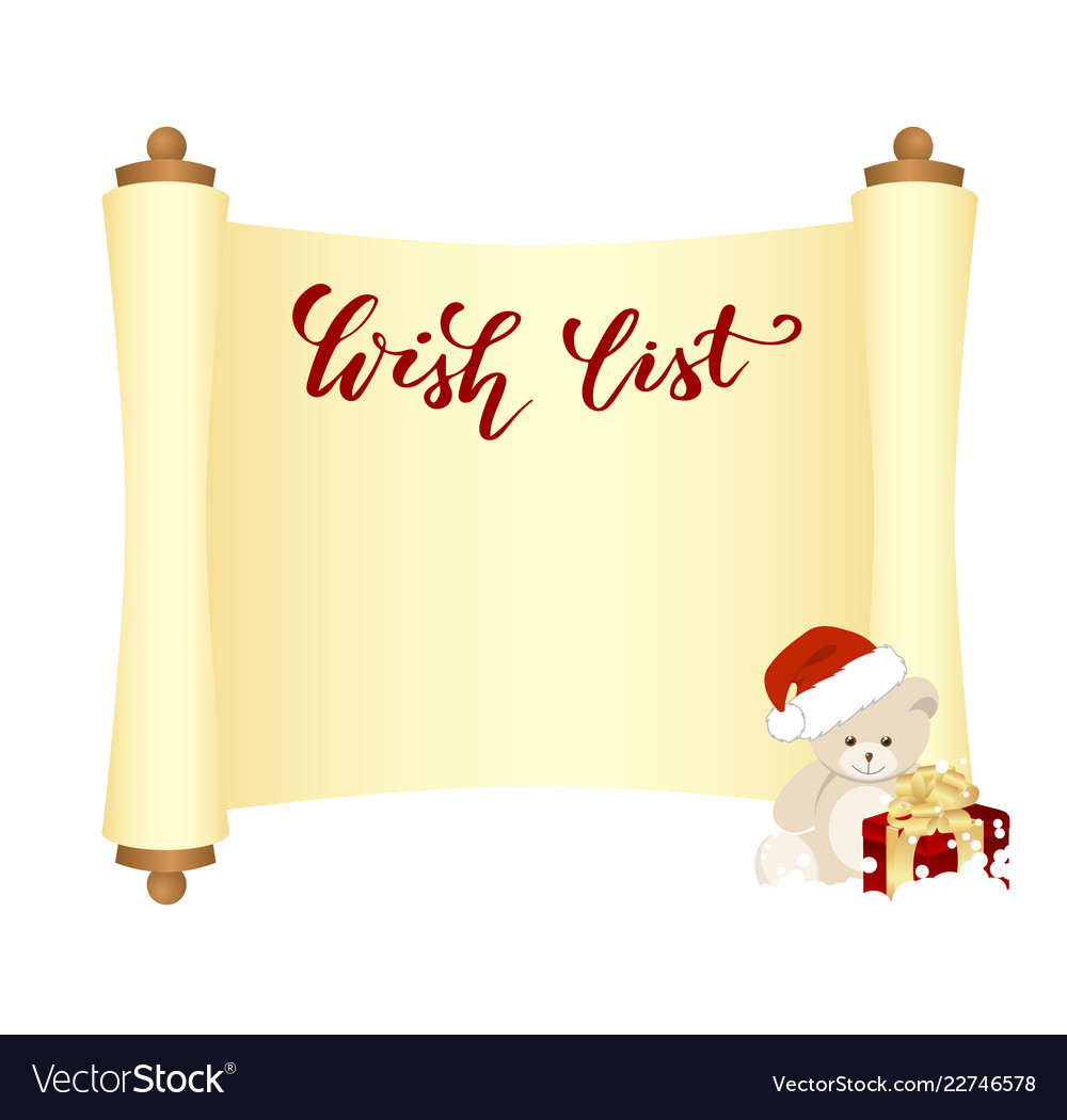 Manuscript wish list vector image Manuscript wish list