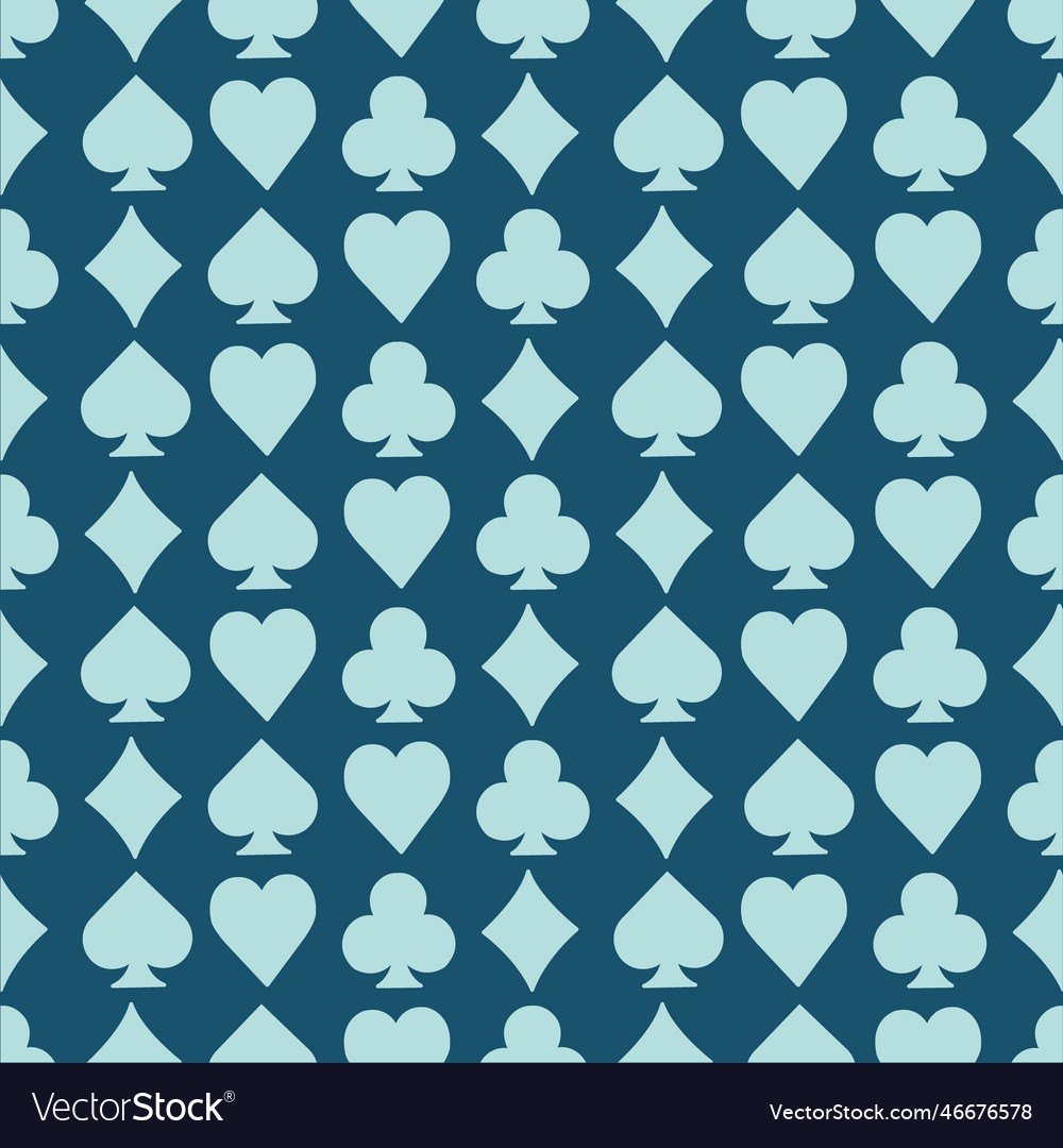 Playing card symbols texture seamless pattern vector image Playing card symbols texture seamless pattern