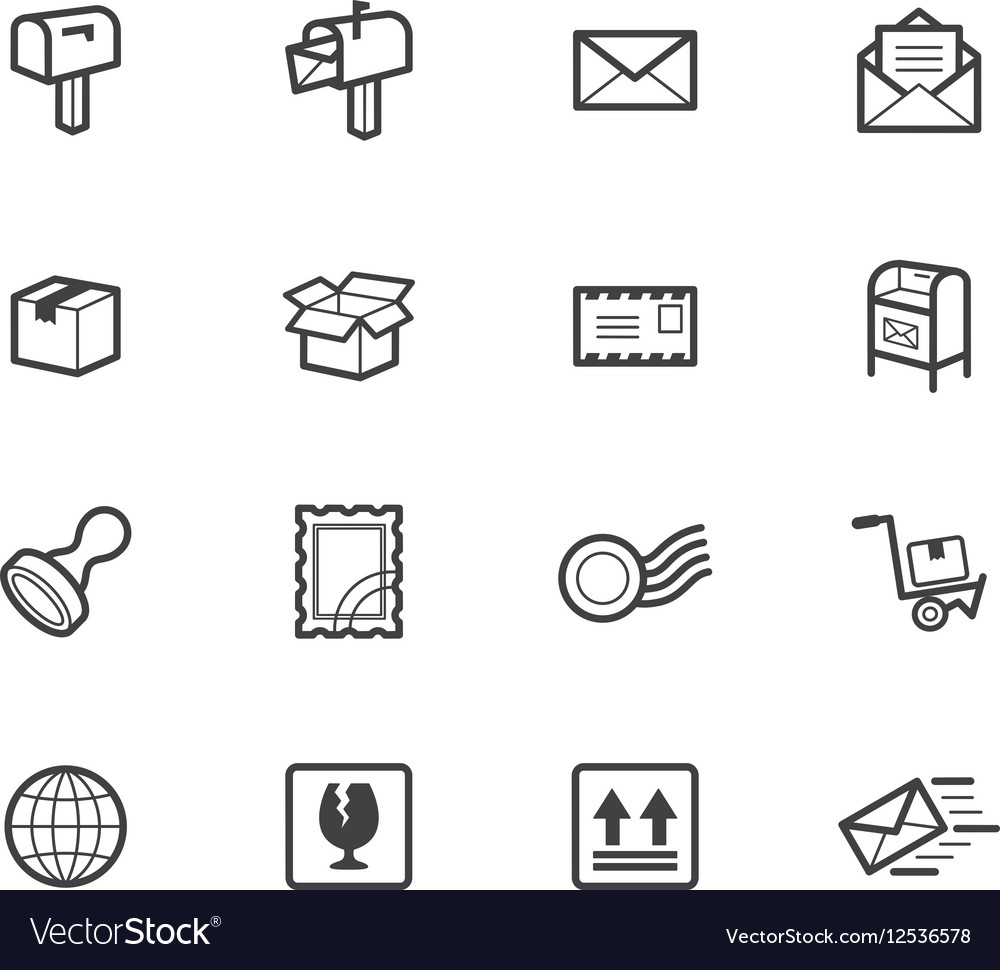 Post element black icon set on white background Vector Image