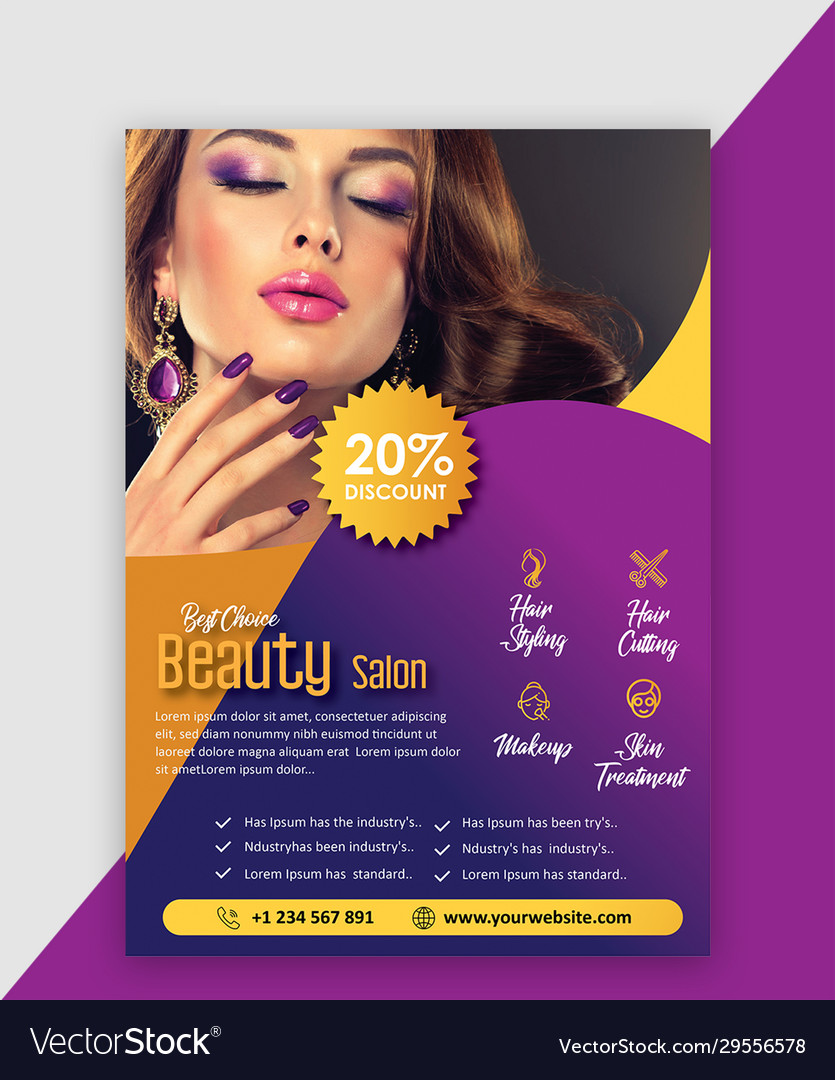 Salon flyer Royalty Free Vector Image - VectorStock