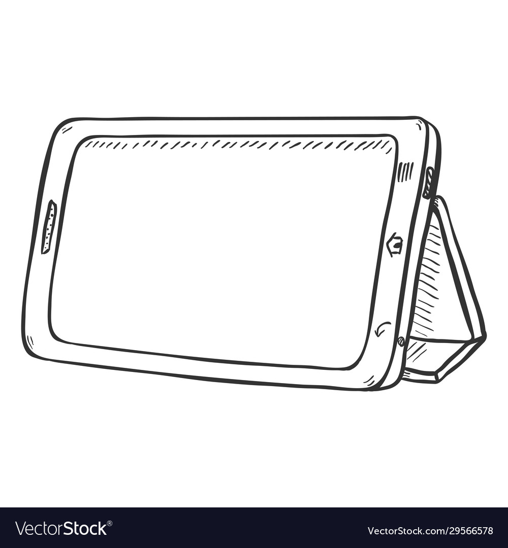 Vector Single Sketch Tablet PC On White Background Royalty Free SVG  Cliparts Vectors And Stock Illustration Image 62759586