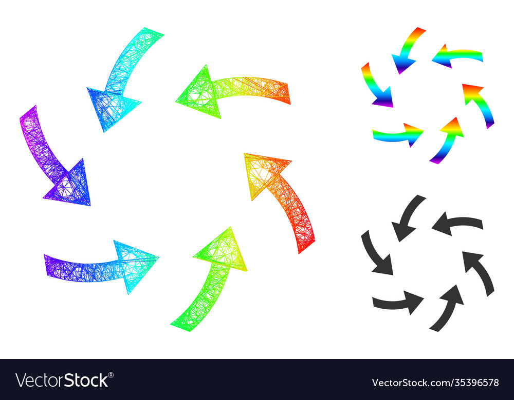 Spectral linear gradient swirl arrows icon vector image Spectral linear gradient swirl arrows icon
