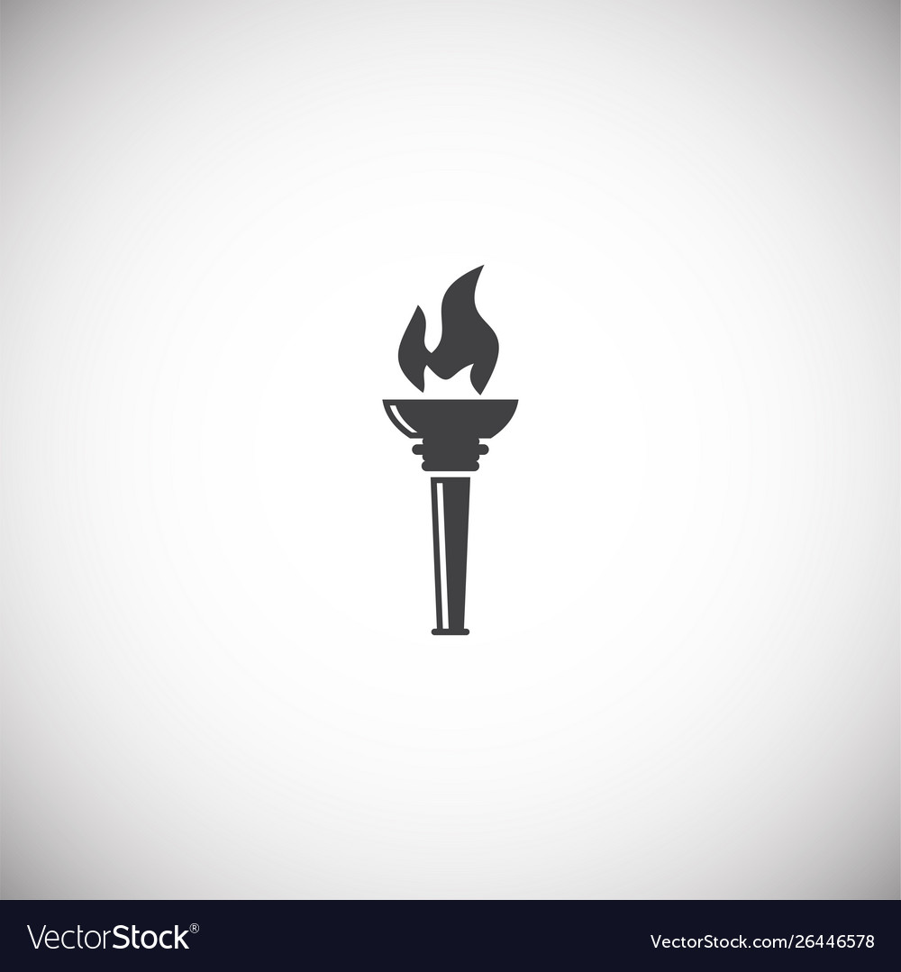 Torch icon on background for graphic and web vector image Torch icon on background for graphic and web