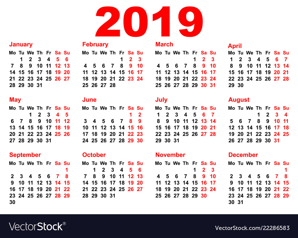 2019 Year Calendar Printable Calendar Printables New - vrogue.co