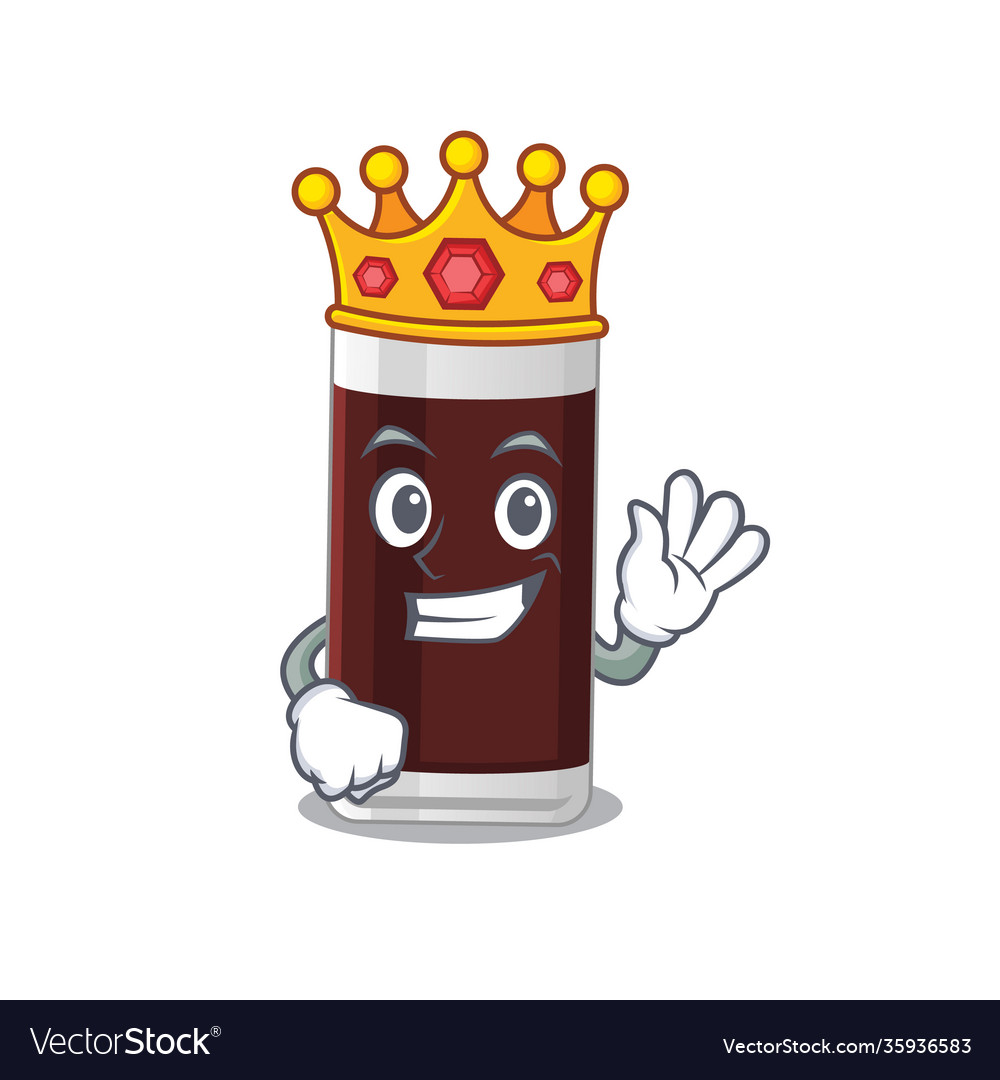 A wise king glass chocolate mascot with gold crown