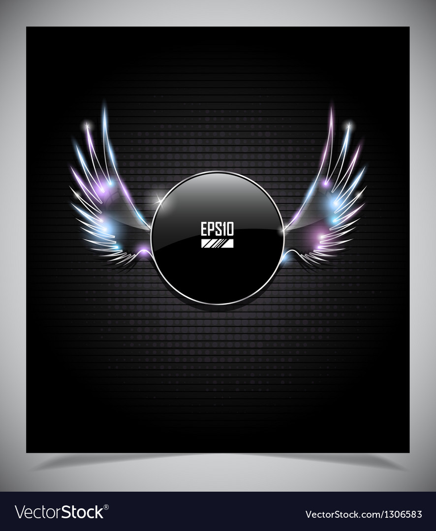 Abstraction dark background with wings