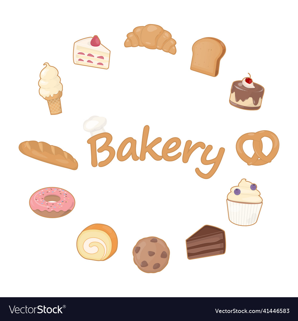 Bakery products frame with text