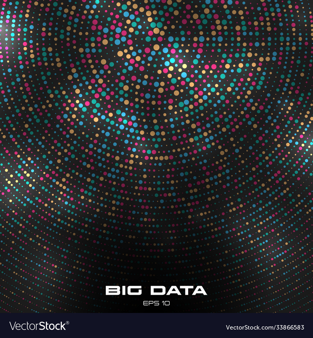 Big data visualization circular cluster vector image Big data visualization circular cluster