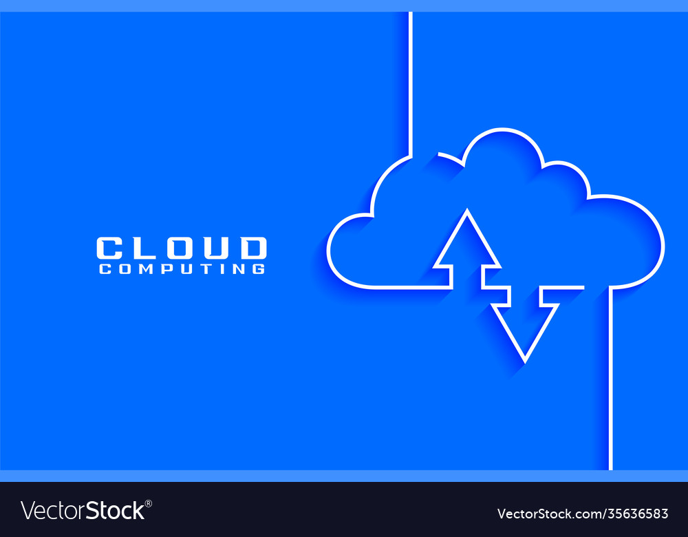 Cloud Computing Konzept Visualisierung in Zeile vector image Cloud Computing Konzept Visualisierung in Zeile