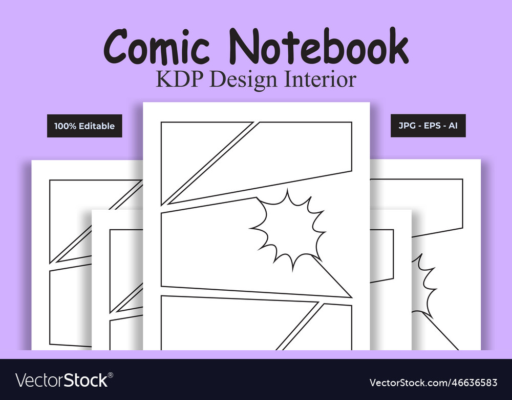 Comic notebook kdp interior low and no content boo