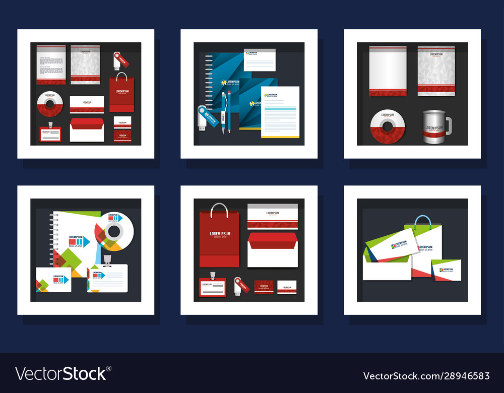 Corporate identity objects set design