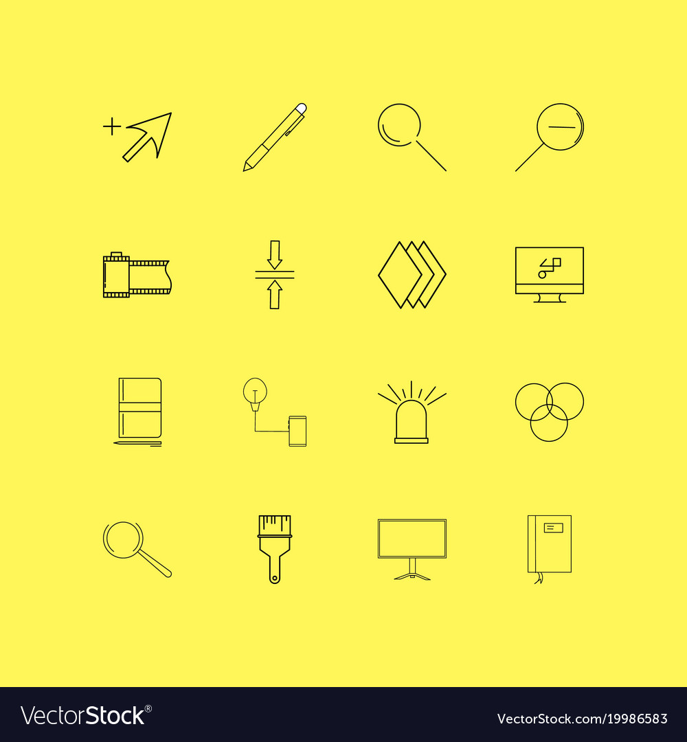 Design elements linear icon set simple outline