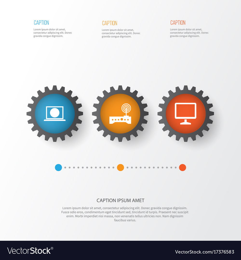 Digital icons set collection of router desktop