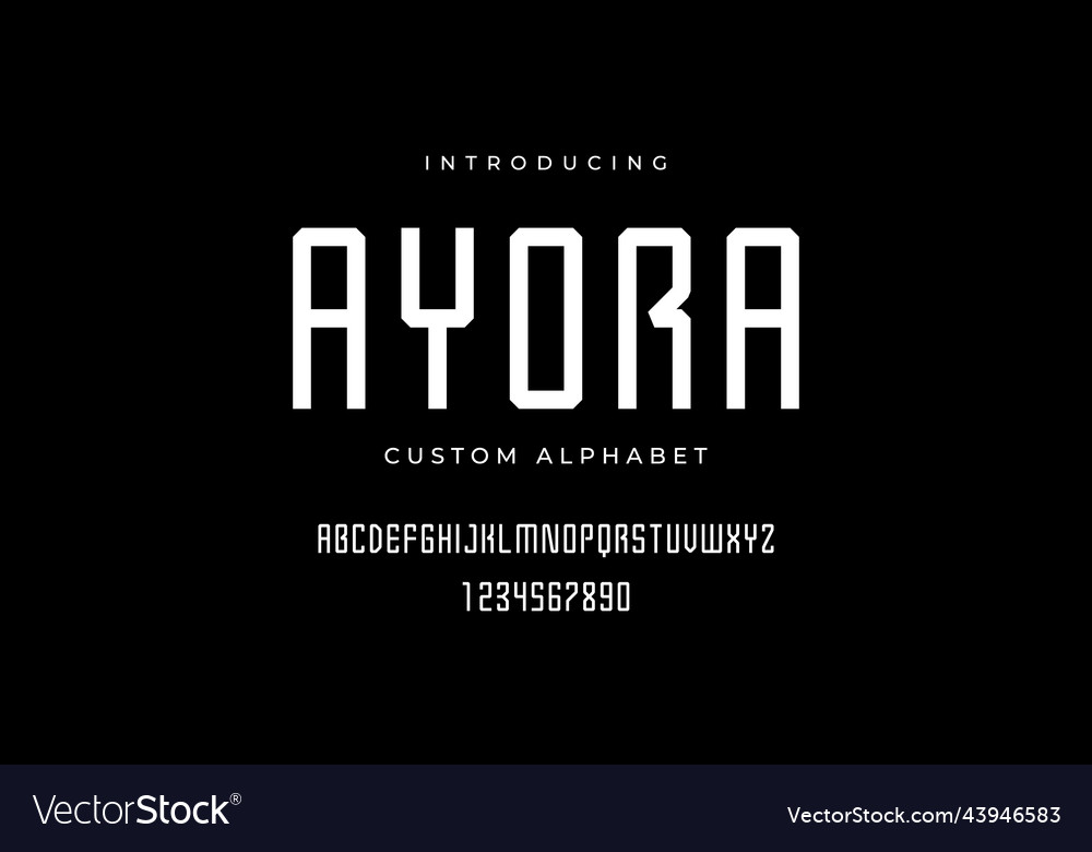 Display font alphabet set vector image Display font alphabet set