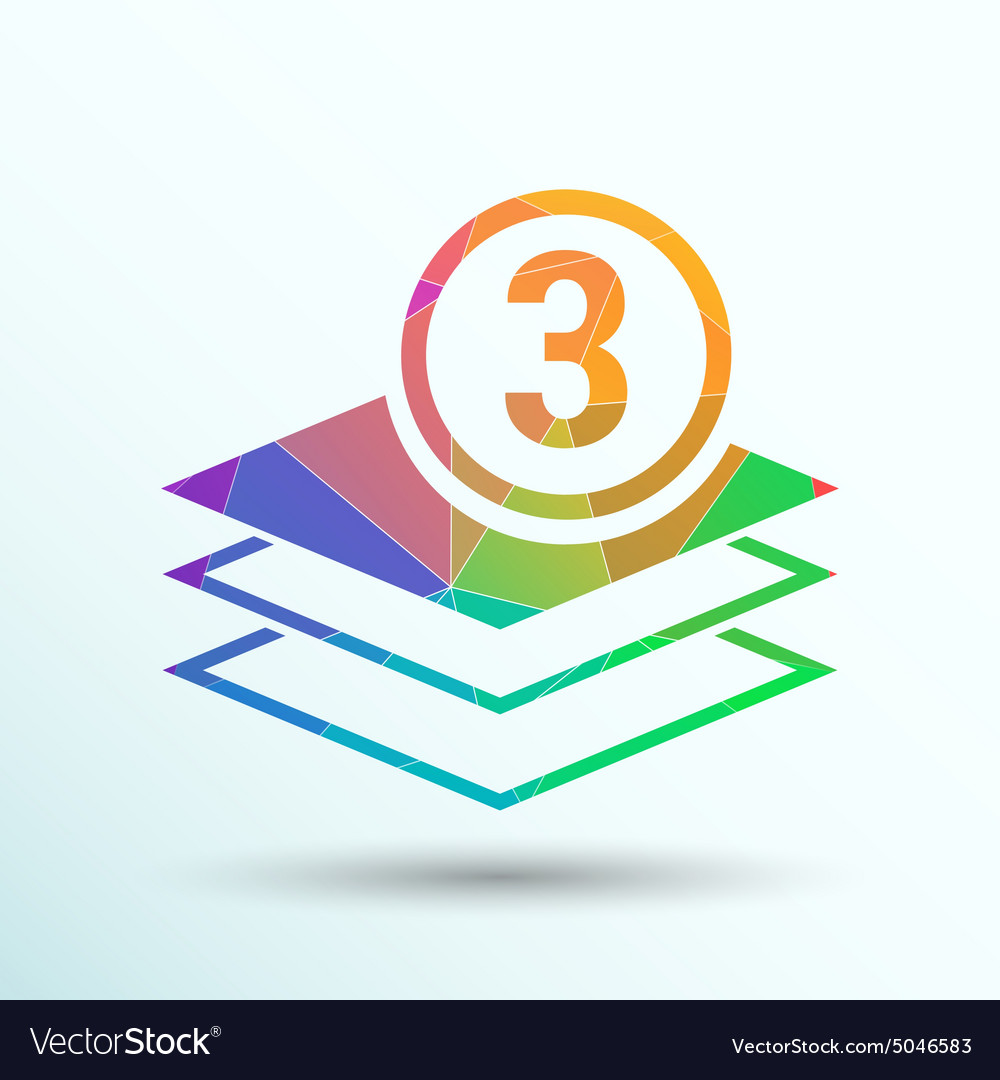Elegant pyramid multiple layer element icons
