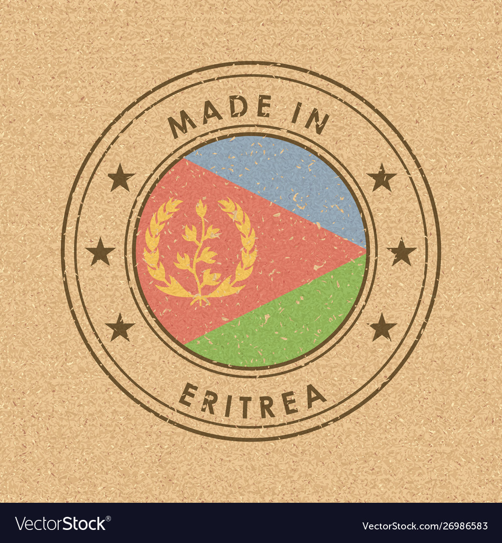 Flag eritrea round label with country name Vector Image Flag eritrea round label with country name