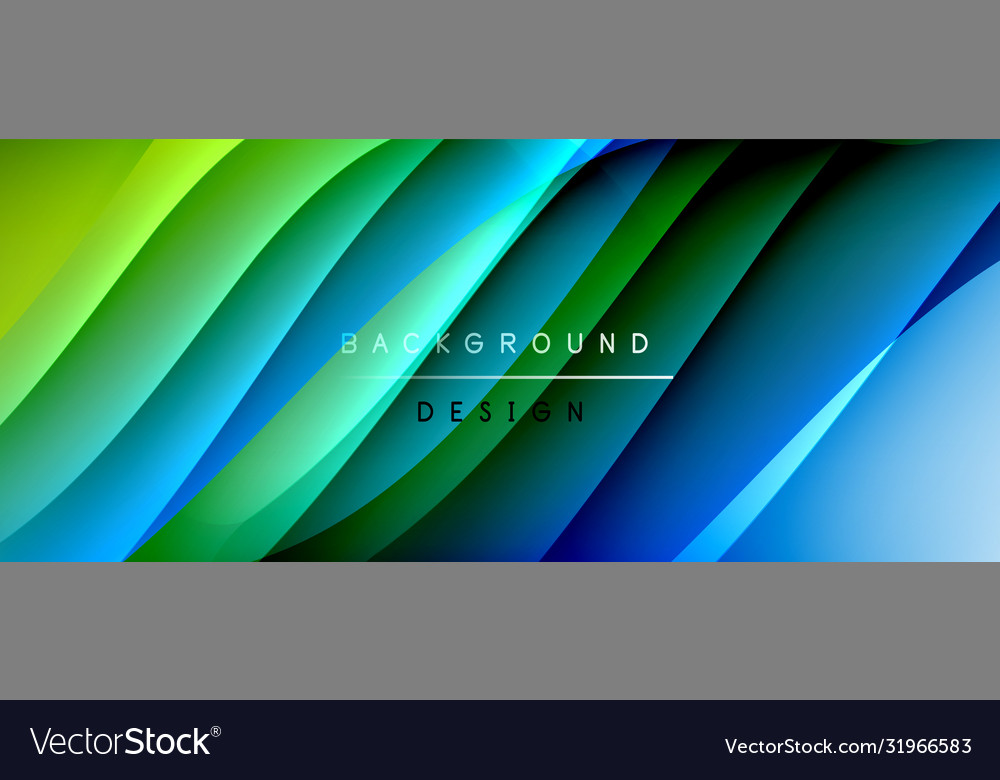Fluid gradient waves with shadow lines and glowing