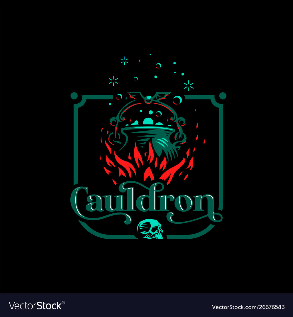 Magic cauldron with a bat handle