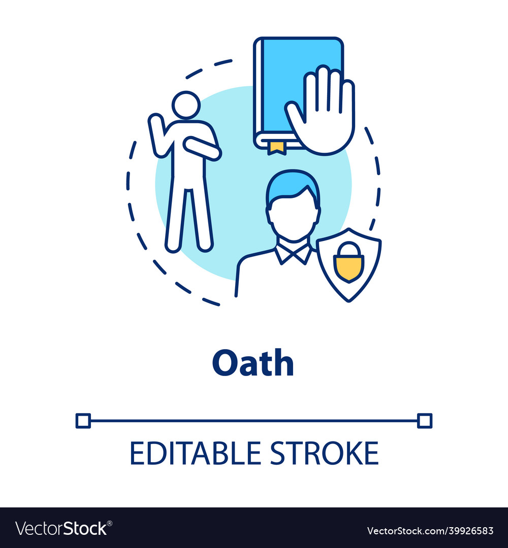 Oath Concept Icon Making Pledge On Book Royalty Free Vector