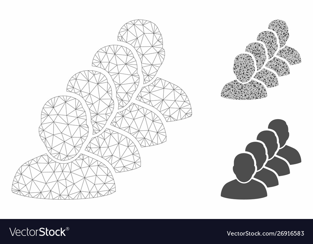 People queue mesh 2d model and triangle vector image People queue mesh 2d model and triangle