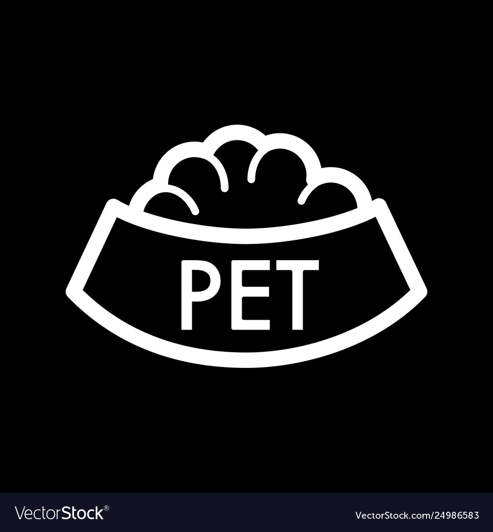 Pet bowl with food simple icon black