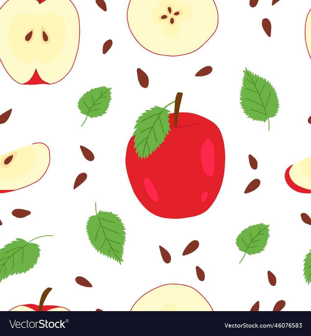 Red apple seamless pattern