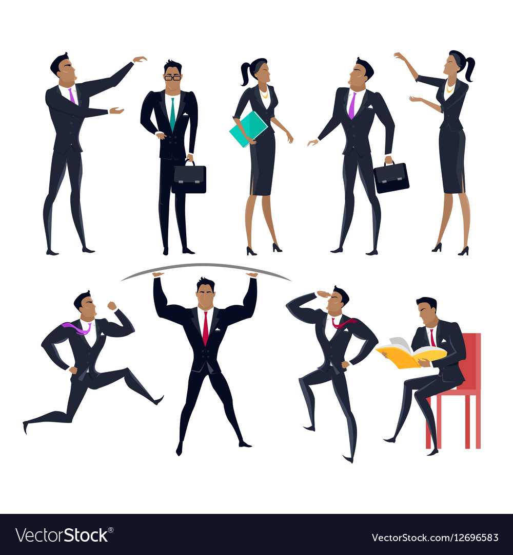 Set of business people characters in flat design